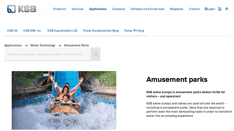 Water pumps from KSB are often used as leisure park pumps