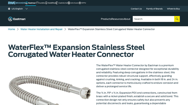 WaterFlex™ Expansion Stainless Steel Corrugated Water Heater ...