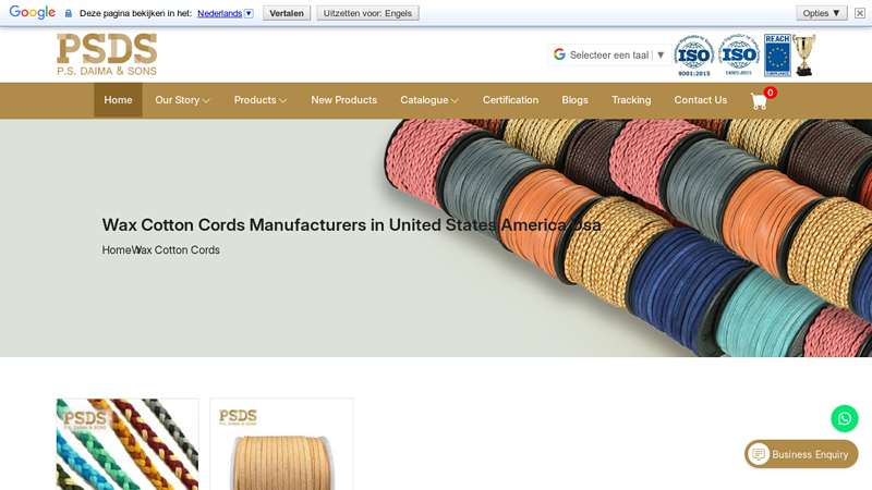Wax Cotton Cords Manufacturers in United States America Usa