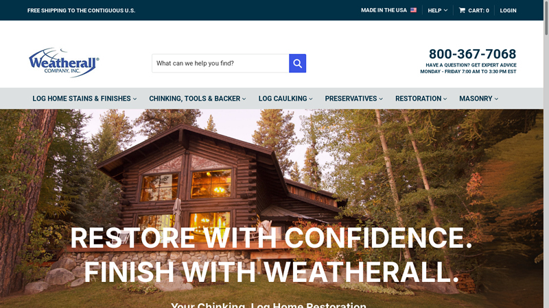 Weatherall, Log  Finishing Products, Stain, Chinking, Caulk