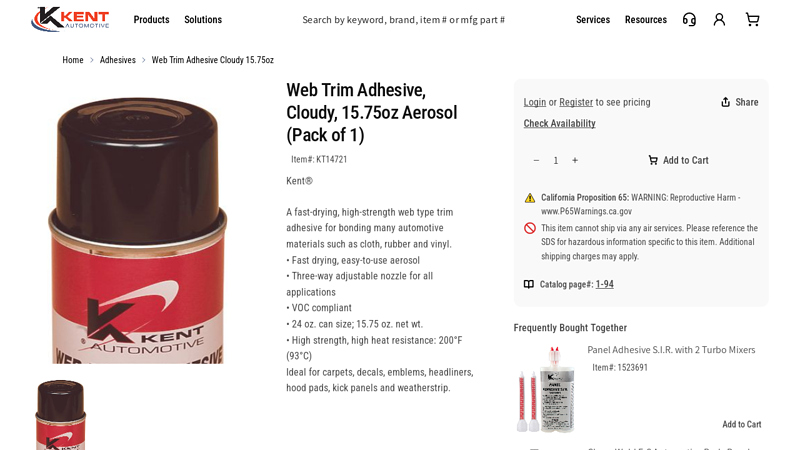 Web Trim Adhesive Cloudy 15.75oz