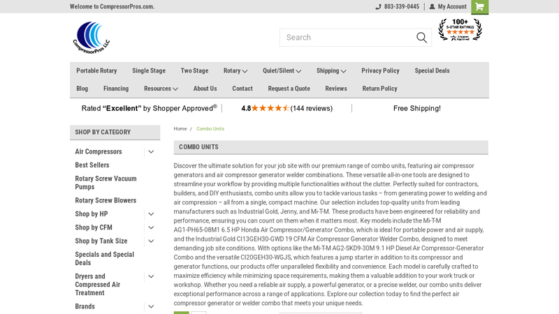 Welder Generator Air Compressor Combo Units