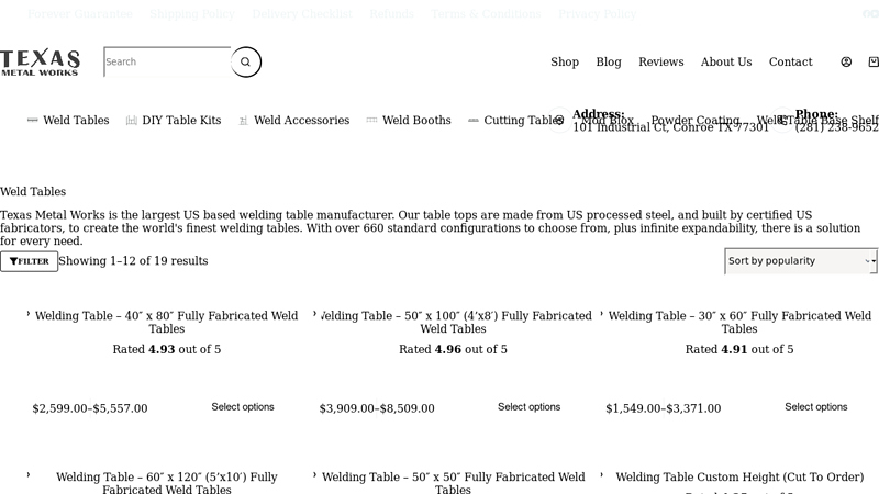 Welding Tables For Sale