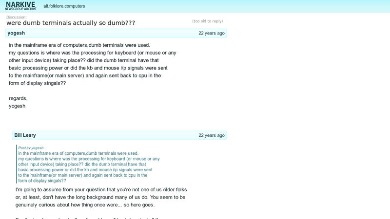 were dumb terminals actually so dumb???