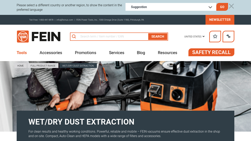 Wet/Dry Dust Extraction