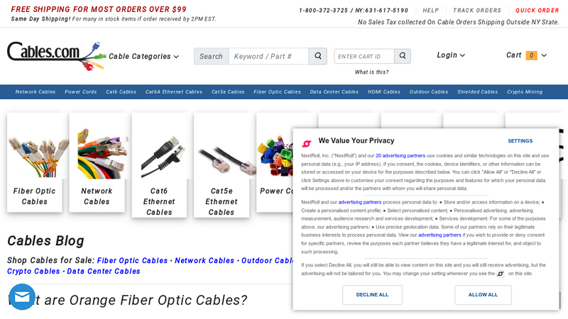 What are Orange Fiber Optic Cables?
