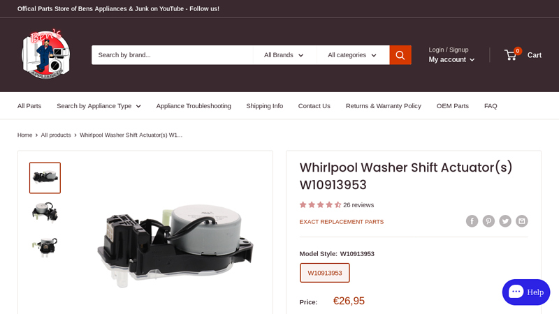 Whirlpool Washer Shift Actuator(s) W10913953