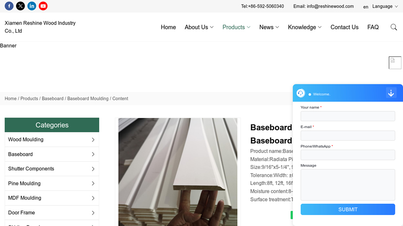 Wholesale Baseboard Trim 5 Inch MDF Baseboard