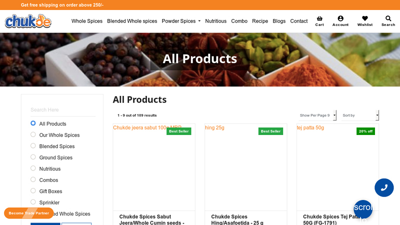 Wide Range of Spices