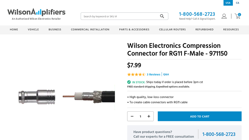 Wilson Electronics Compression Connector for RG11 F