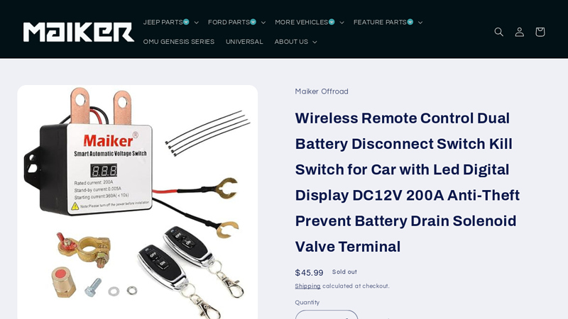 Wireless Remote Control Dual Battery Disconnect Switch Kill Switch ...