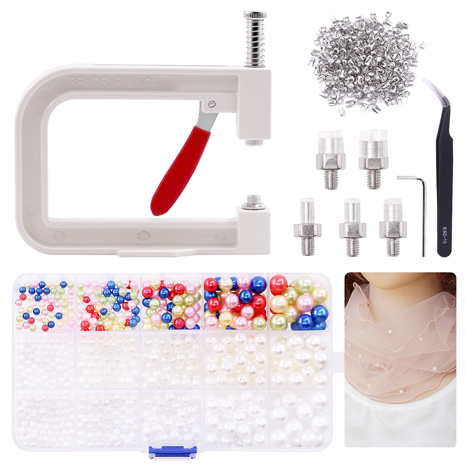 Wokape Pearl Setting Machine (Including 5Pcs Molds) with 630 Pcs ...