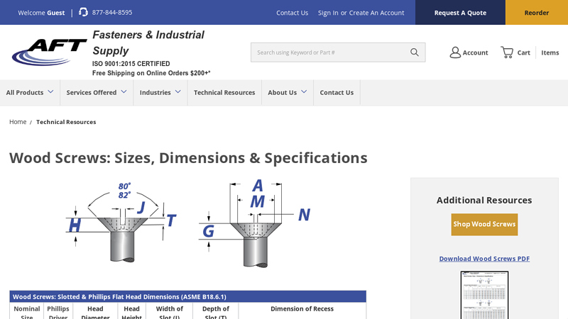 Wood Screw Sizes, Dimensions & Specifications