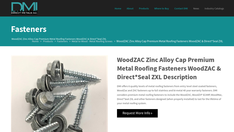 WoodZAC Zinc Alloy Cap Premium Metal Roofing Fasteners ...