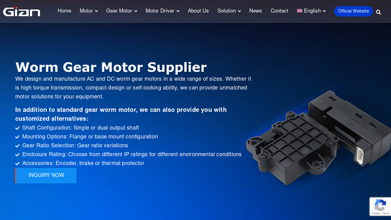 Worm Gear Motor Manufacturer, Worm Drive Motor Factory