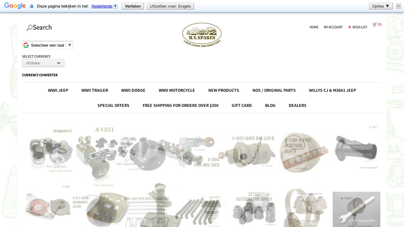 WWII MILITARY VEHICLE PARTS