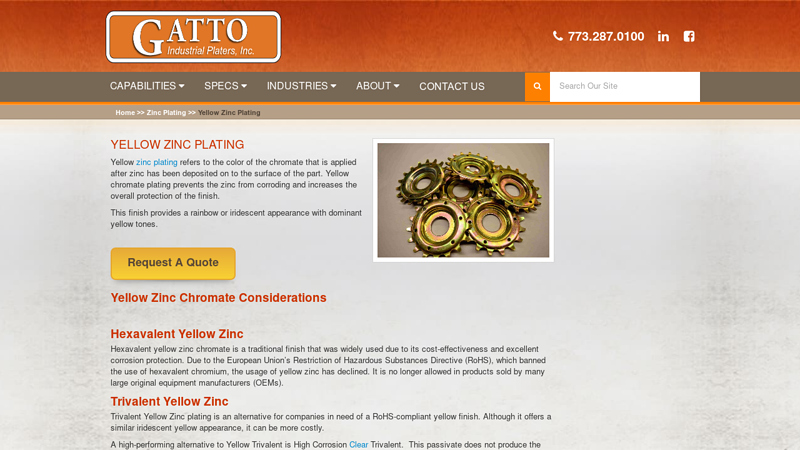 Yellow Zinc Plating