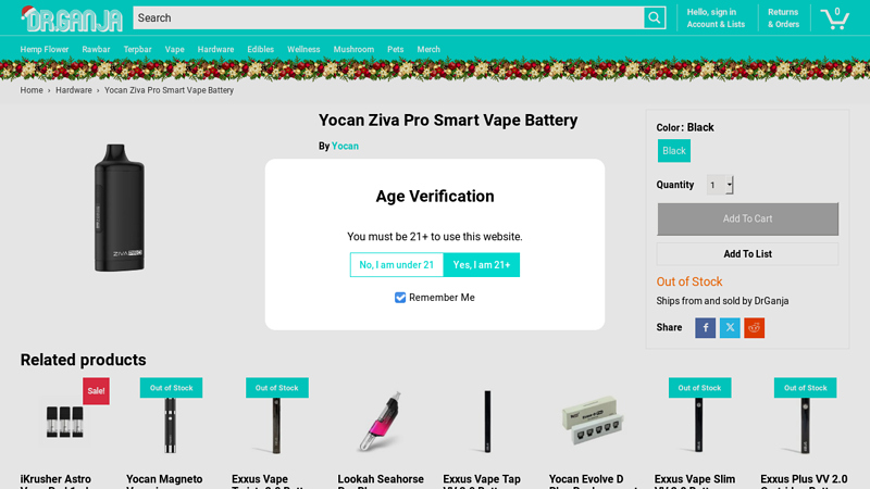 Yocan Ziva Pro Smart Vape Battery